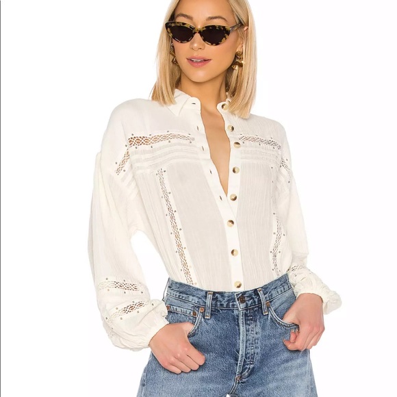 Free People Tops - Free People Summer Stars Button Down Ivory Small